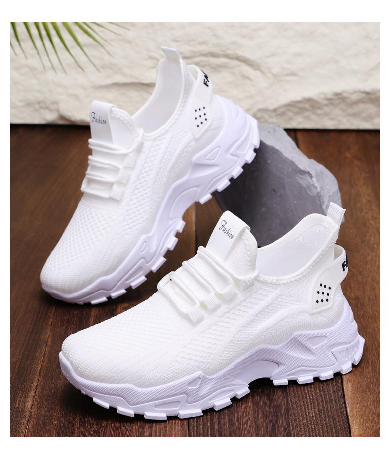Ademende chunky platform sneakers voor dames van gebreid materiaal detail 4