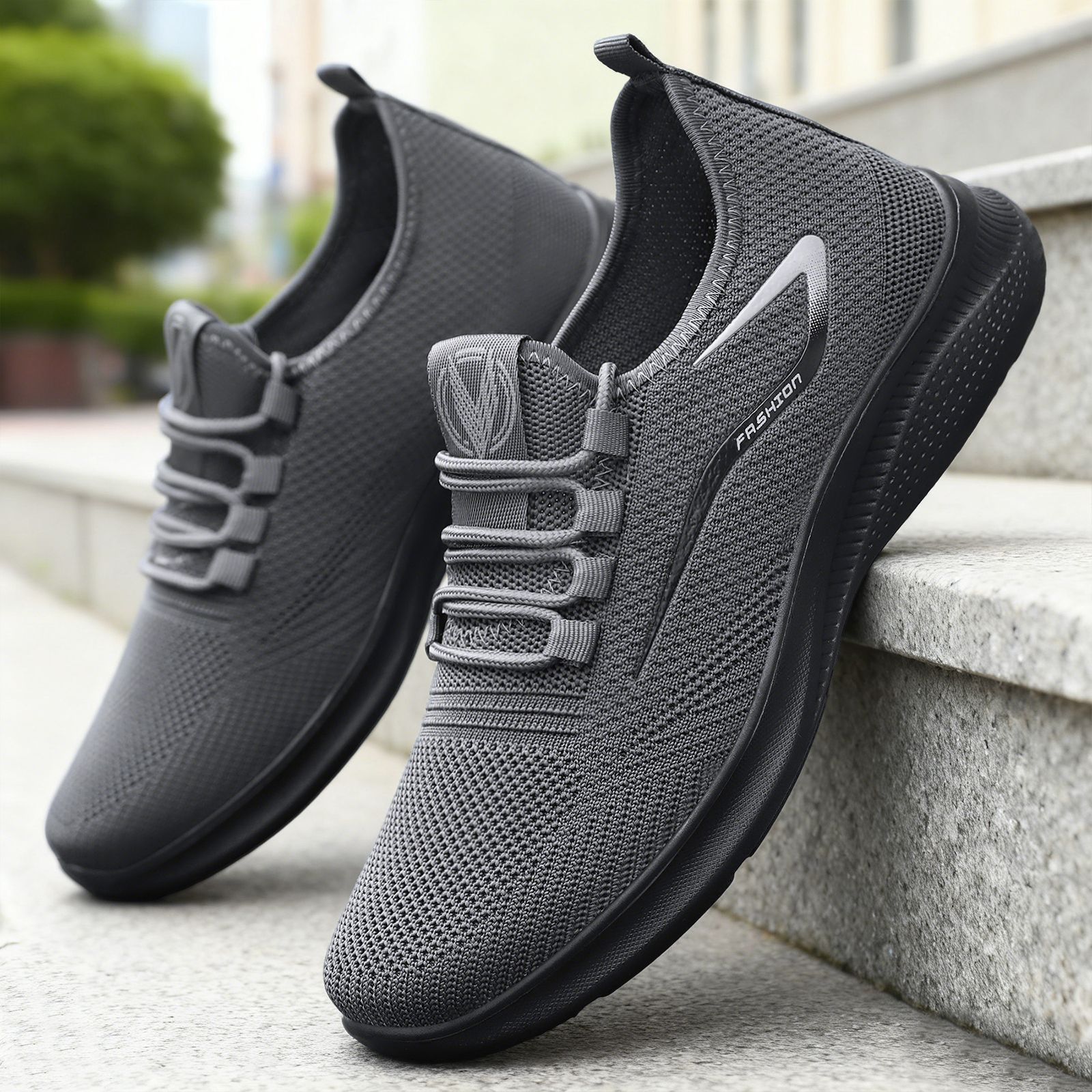 Atmungsaktive Herren-Laufschuhe aus leichtem Strickgewebe 4