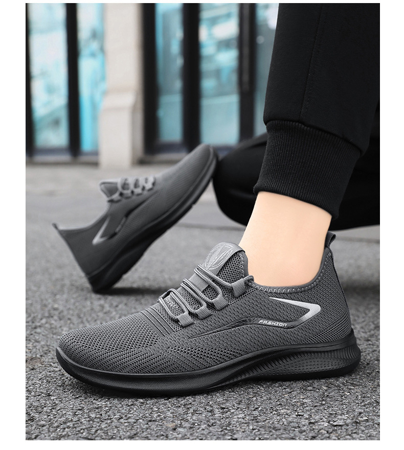 Atmungsaktive Herren-Laufschuhe aus leichtem Strickgewebe detail 13