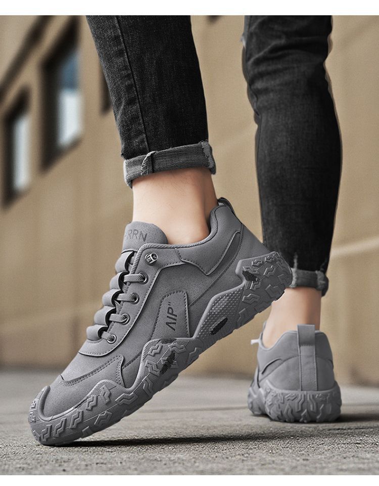 Rutschfeste Herren-Freizeitschuhe mit Schnürung für draußen detail 6
