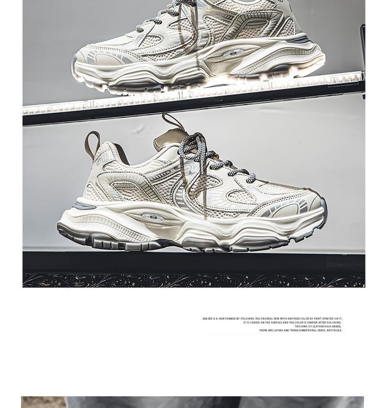 Atmungsaktive Plateau-Sneaker für Herren mit Schnürung detail 14