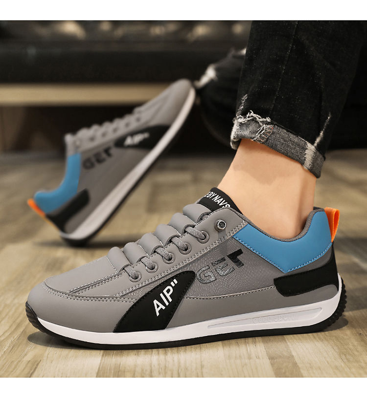 Baskets casual à lacets pour homme avec empiècements contrastés detail 6