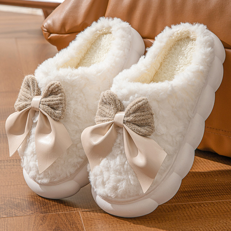 Chaussons chauds en peluche à plateforme pour femmes