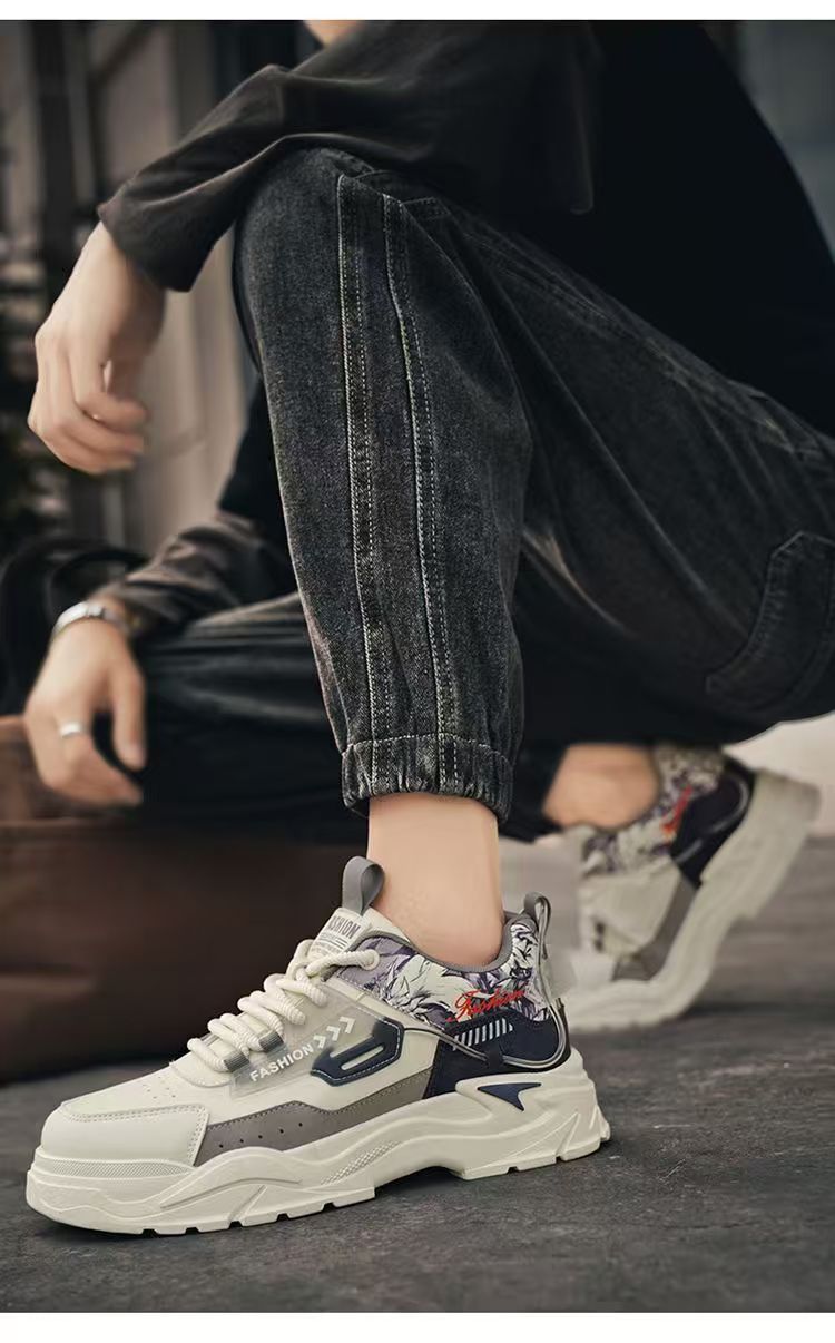 Baskets casual à lacets et blocs de couleurs pour homme detail 3
