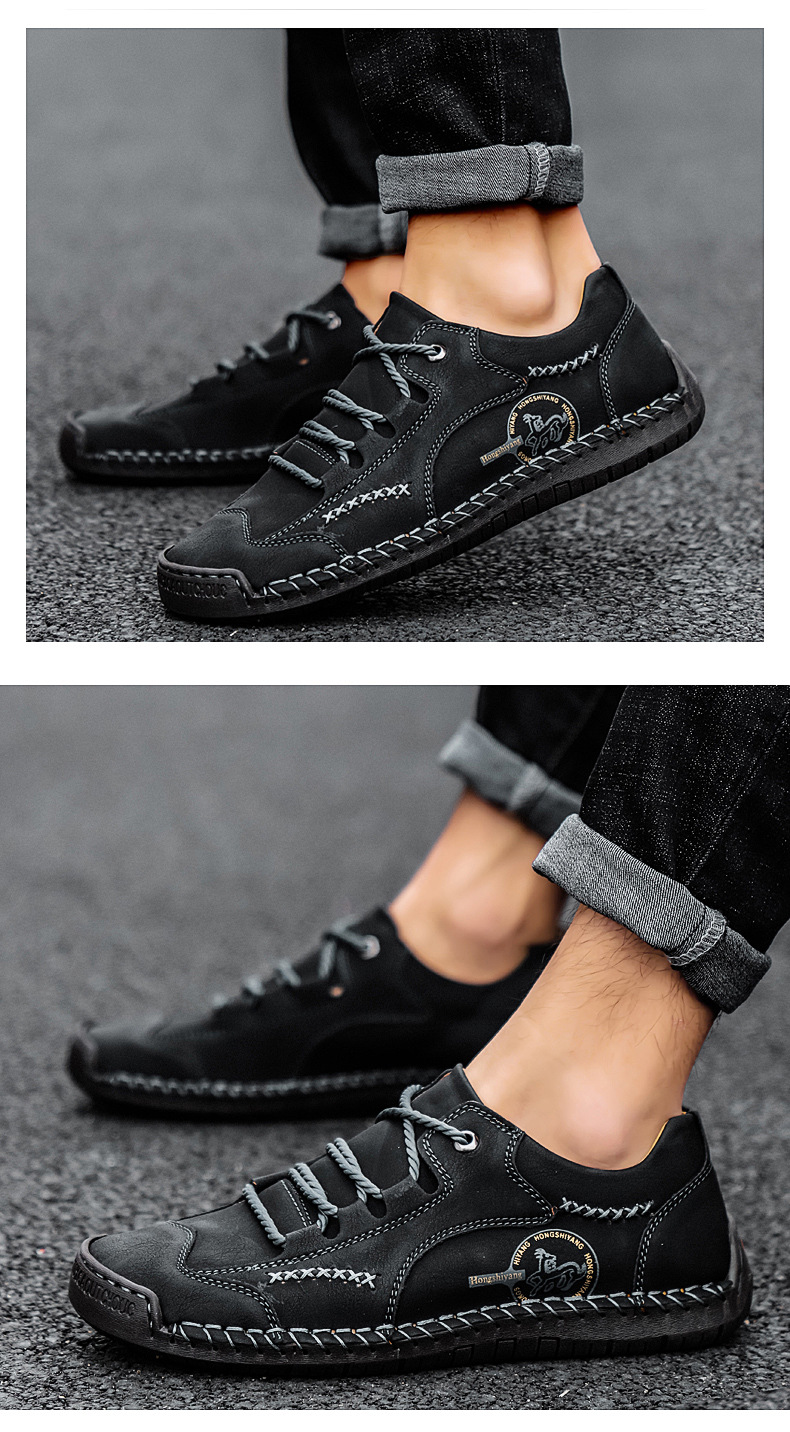 Klassische rutschfeste Herren-Freizeitschuhe mit Schnürung detail 4