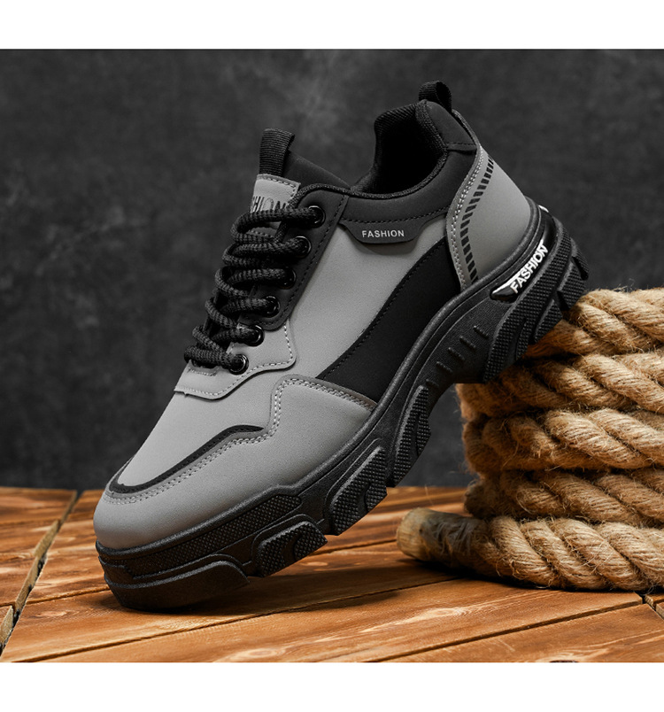Chaussures casual pour homme à lacets et semelle antidérapante bicolore detail 10