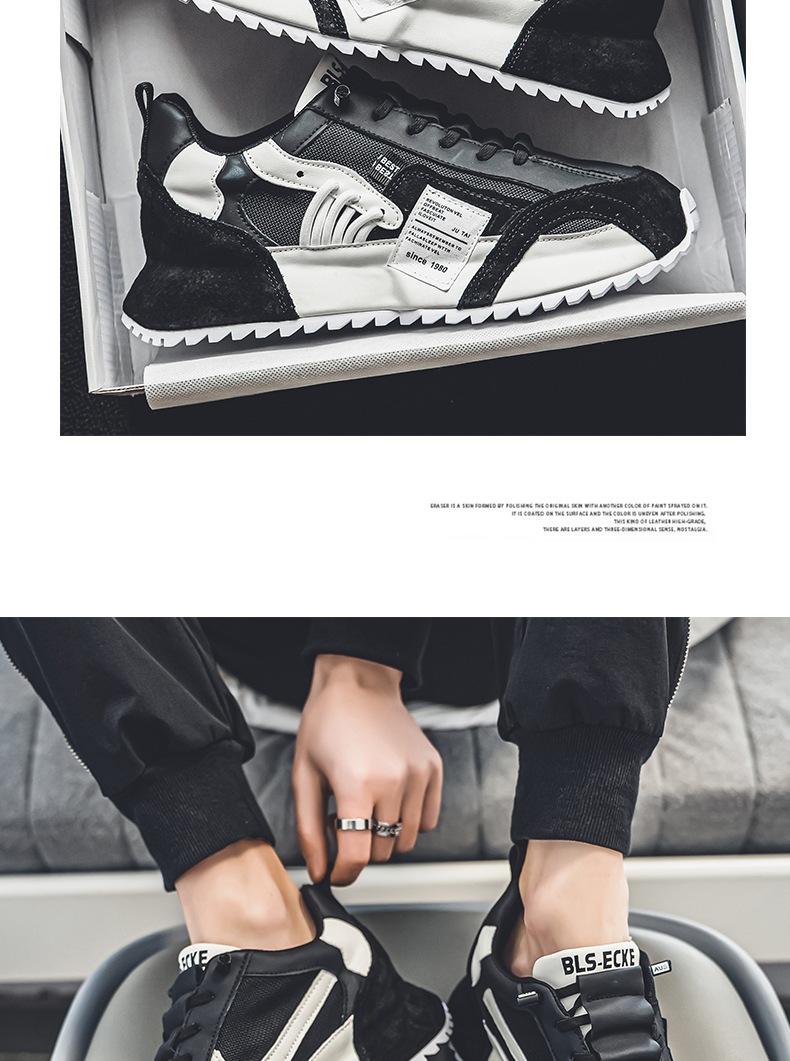 Zapatillas casual de hombre transpirables con cordones y diseño color block detail 16