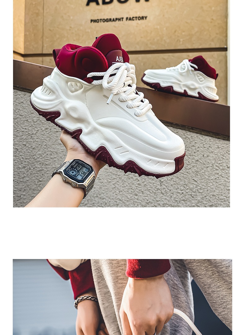 Gedämpfte Plateau-Sneaker für Herren im Colorblock-Design detail 6
