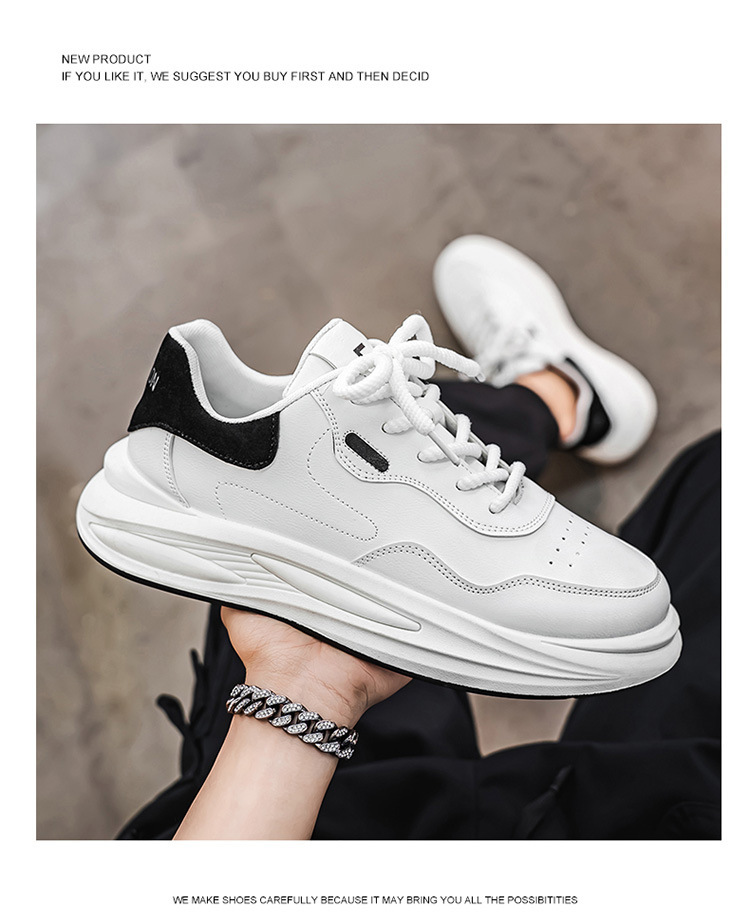 Gedämpfte Plateau-Sneaker für Herren mit Schnürung detail 13