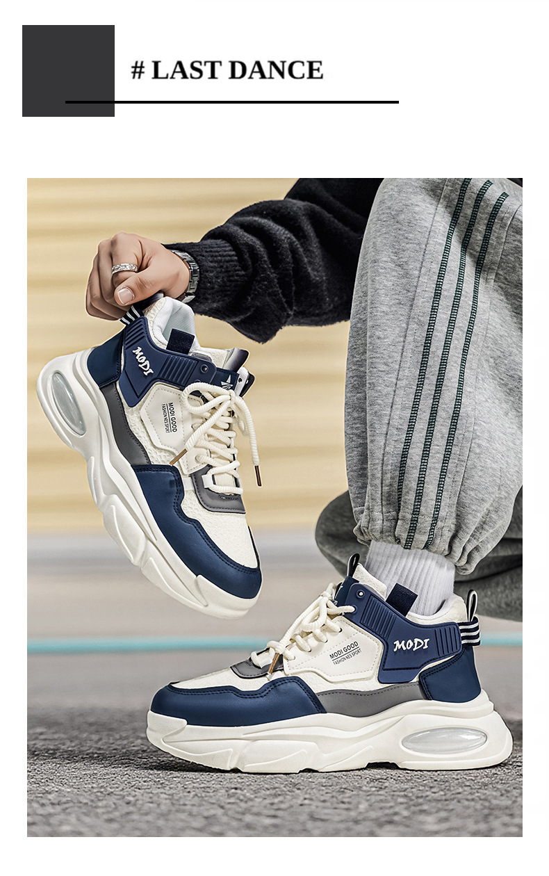 Dikke gedempte casual herenschoenen met colourblock-design detail 6