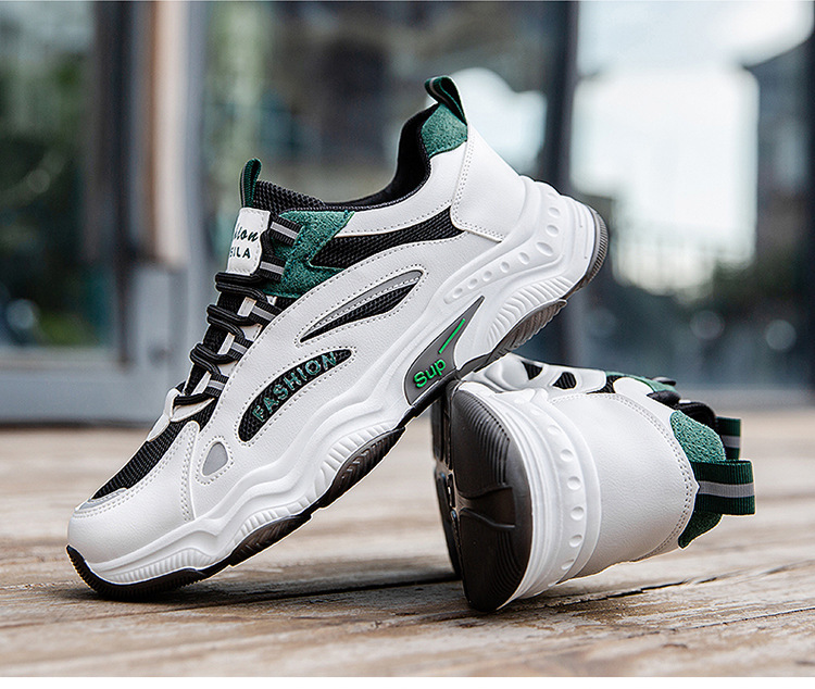 Men's Breathable Colorblock Lace-Up Casual Shoes detail 9