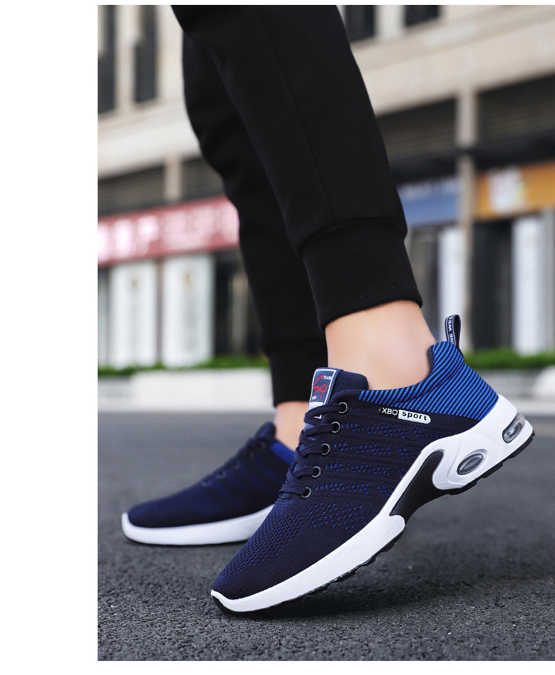 Men's Breathable Cushioned Lace-Up Running Shoes detail 13