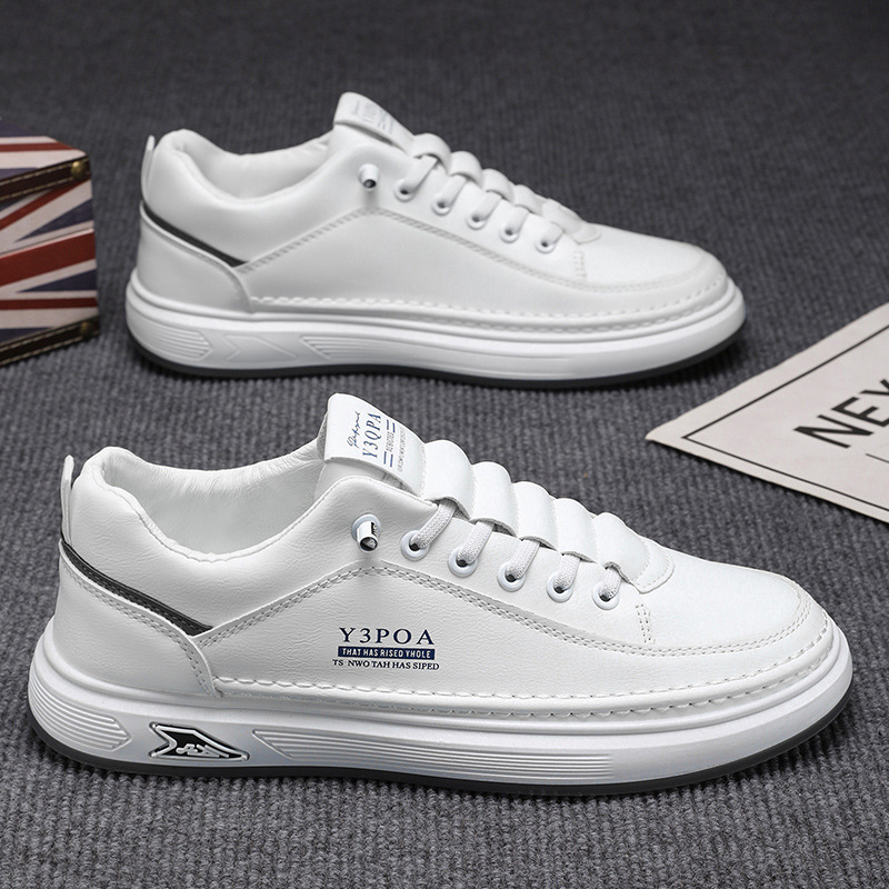 Men's PU Leather Lace-Up Low-Top Casual Shoes 3