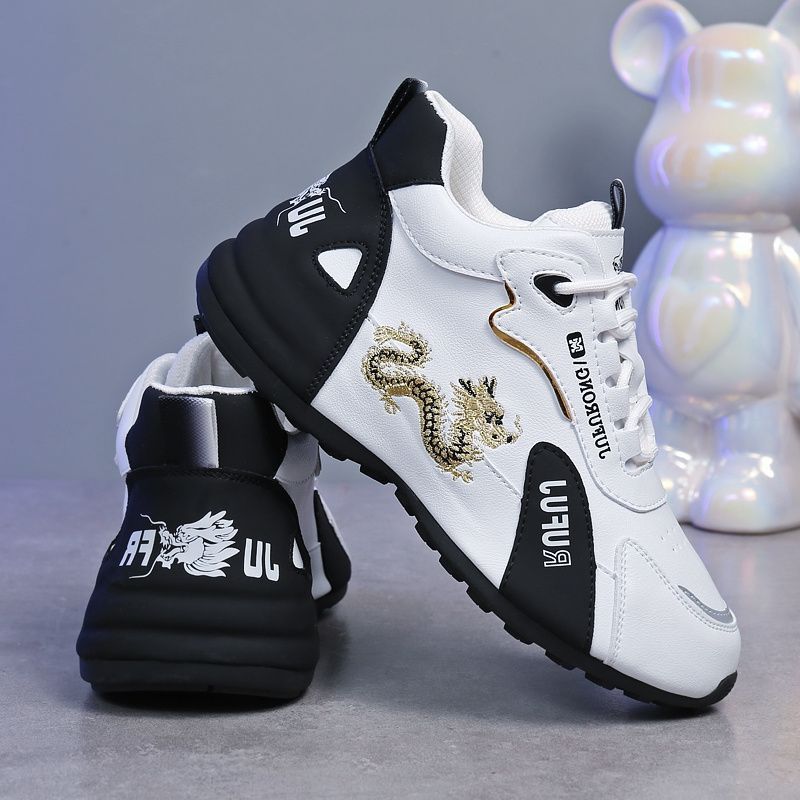 Herren Freizeitschuhe Sneaker zum Schnüren mit Drachenstickerei detail 14