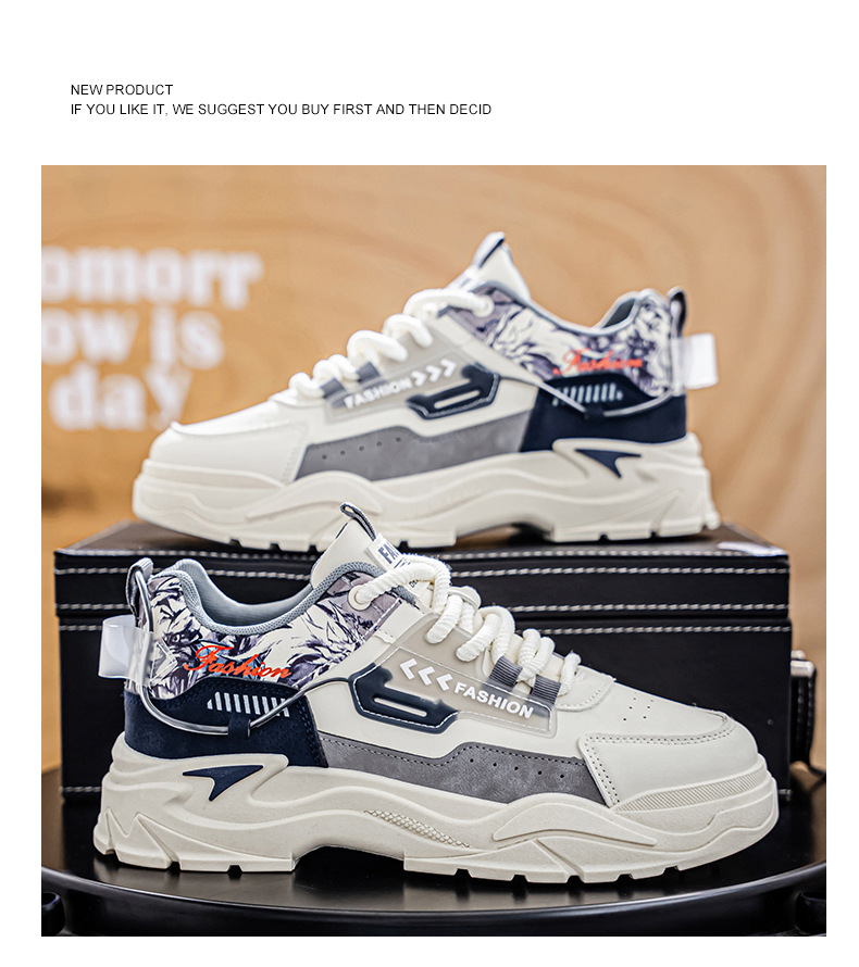 Men's Colorblock Cushioned Platform Casual Shoes detail 16
