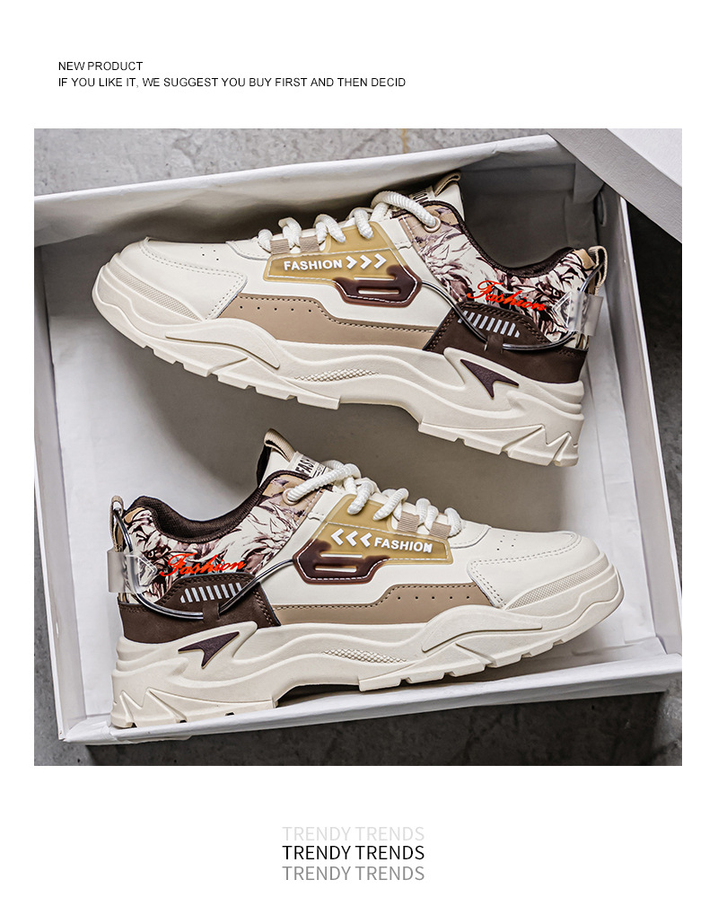 Men's Colorblock Cushioned Platform Casual Shoes detail 5
