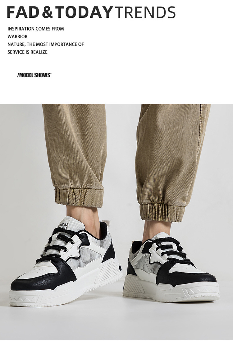 Men's Colorblock Lace-Up Casual Platform Sneakers detail 2