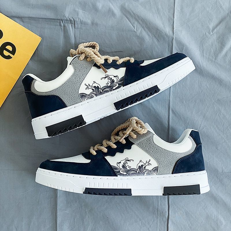Skateschoenen voor heren met grafische print en vetersluiting 4