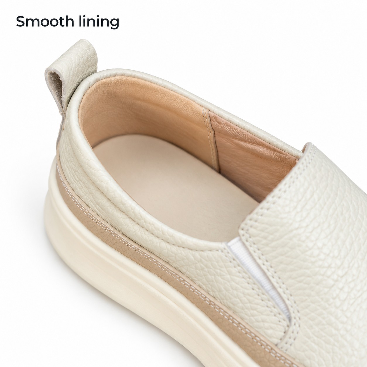 Women's Full-Grain Leather Platform Slip-On Casual Shoes detail 3