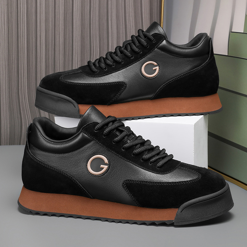 Herren Plateau-Sneaker aus Leder im Colorblock-Design detail 11