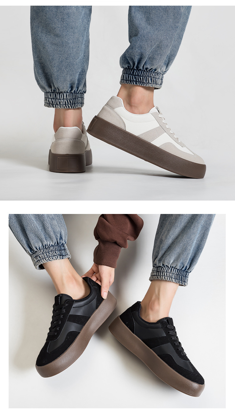 Chaussures casual unisexes à plateforme et lacets style colorblock detail 10