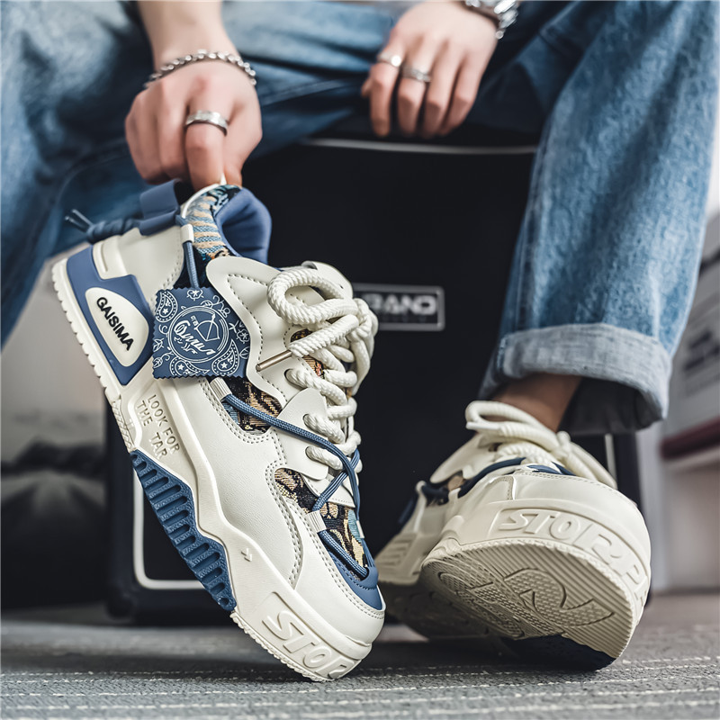 Scarpe casual da uomo con suola platform chunky e motivo color block 5