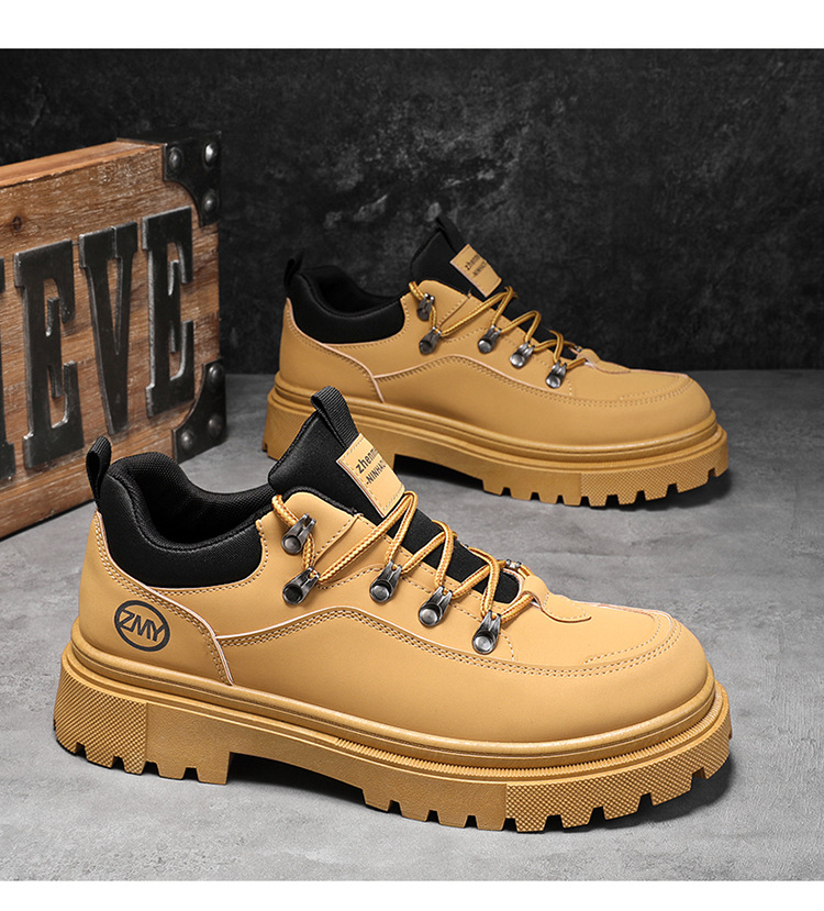 Rutschfeste Plateau-Freizeitschuhe für Herren mit Schnürung detail 3