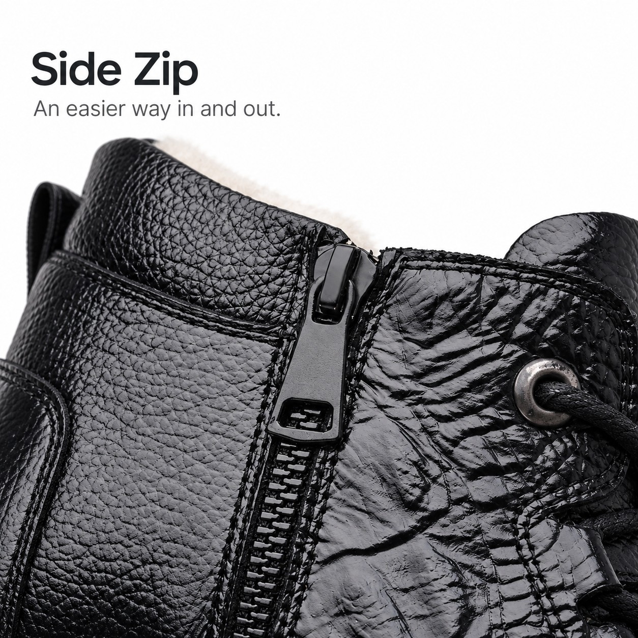 Men's Full-Grain Leather Lug-Sole Lace-Up Boots detail 6