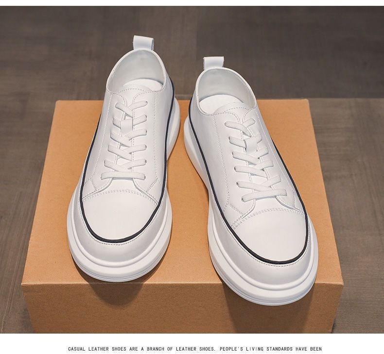 Plateau-Freizeitschuhe für Herren aus PU-Leder zum Schnüren detail 7