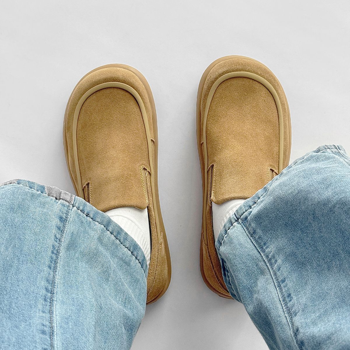 Casual slip-on herenschoenen van suède detail 5