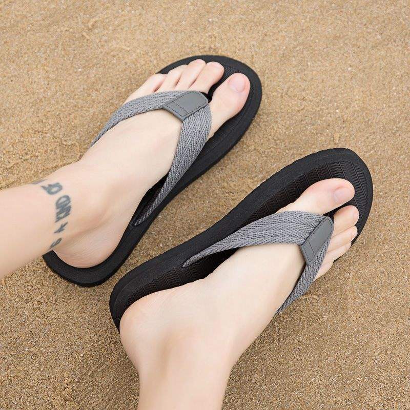 Men's Lightweight Braided Strap Beach Flip-Flops
