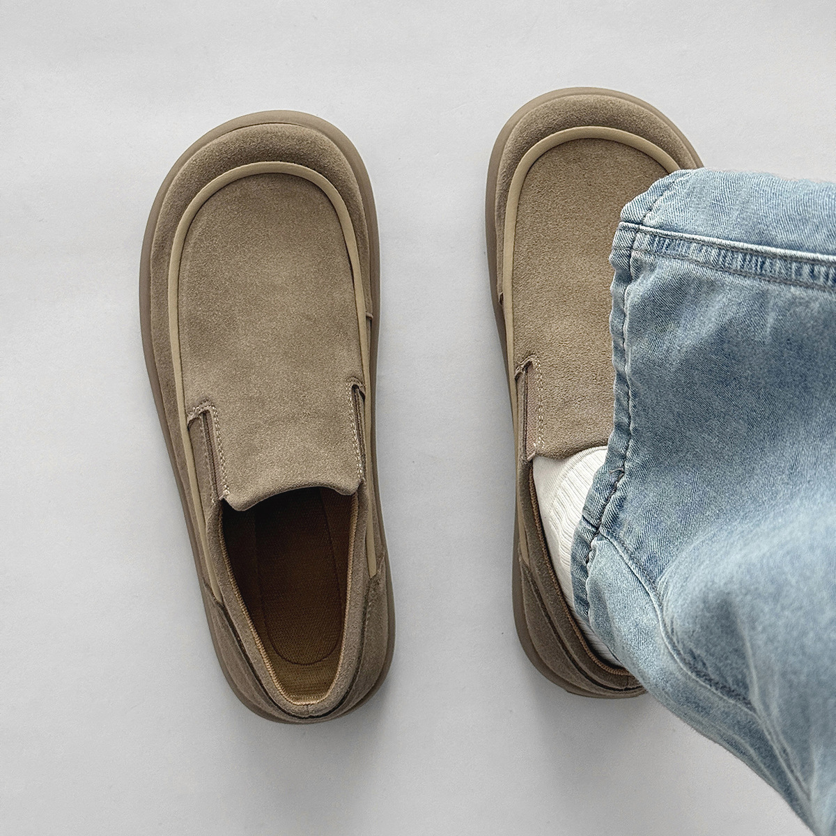Casual slip-on herenschoenen van suède 3