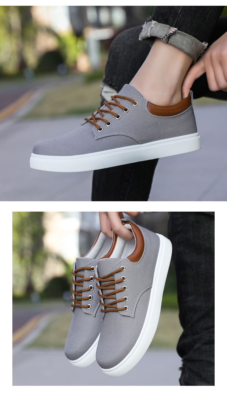 Atmungsaktive Schnür-Freizeitschuhe aus Canvas für Herren detail 7
