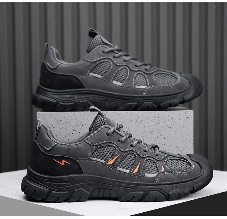 Zapatos casuales de exterior para hombre con malla transpirable y cordones detail 8