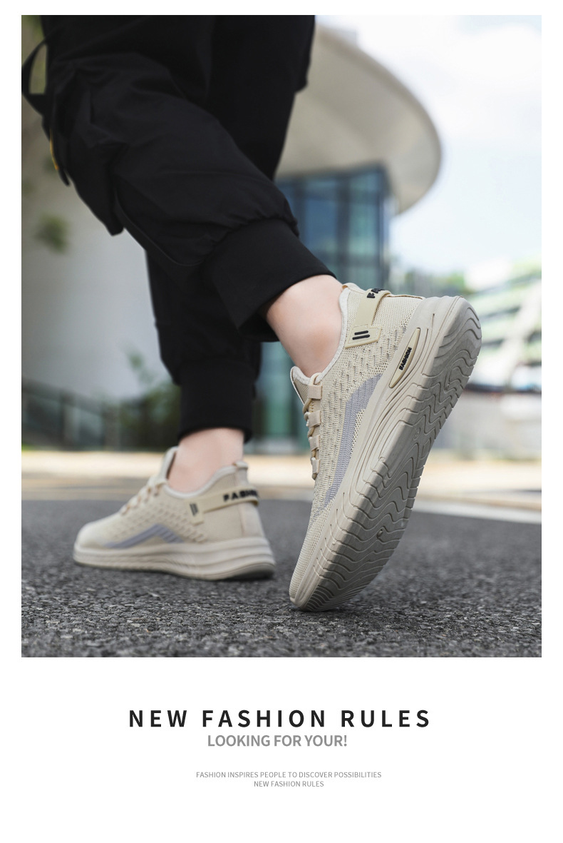 Men's Breathable Mesh Lightweight Lace-Up Running Shoes detail 1