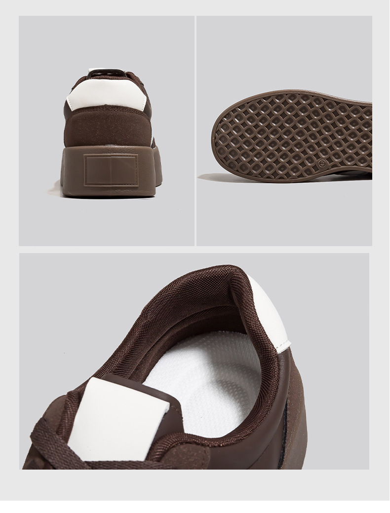 Chaussures casual unisexes à plateforme et lacets style colorblock detail 2
