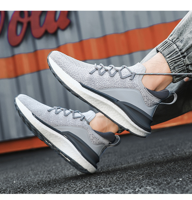 Heren hardloopschoenen van ademend knit-materiaal met demping detail 2