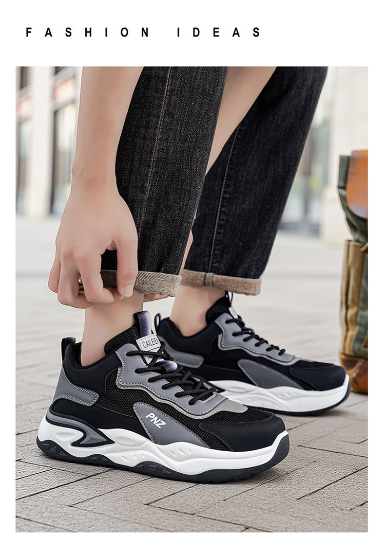 Sneakers casual da uomo traspiranti con plateau e colorblock detail 6