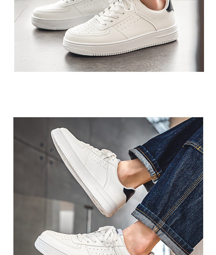 Men's Breathable PU Leather Lace-Up Sneakers detail 17
