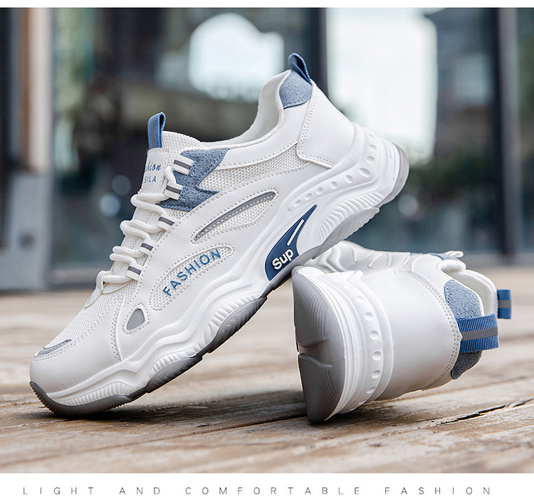 Men's Breathable Colorblock Lace-Up Casual Shoes detail 11