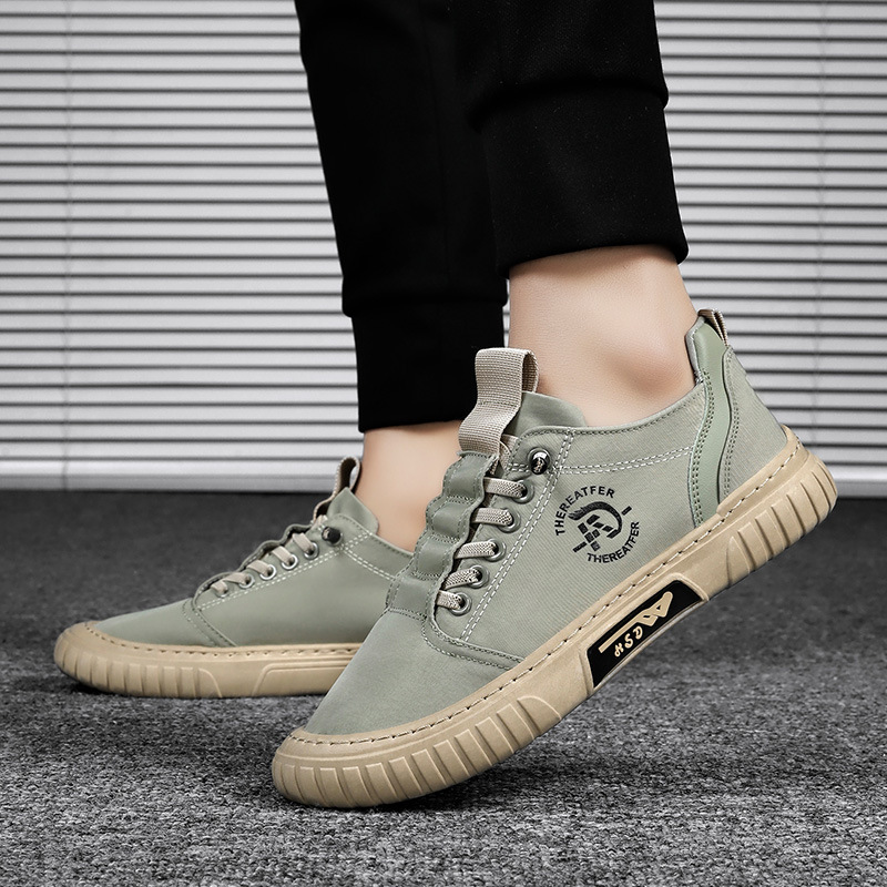 Men's Breathable Canvas Lace-Up Casual Shoes 5