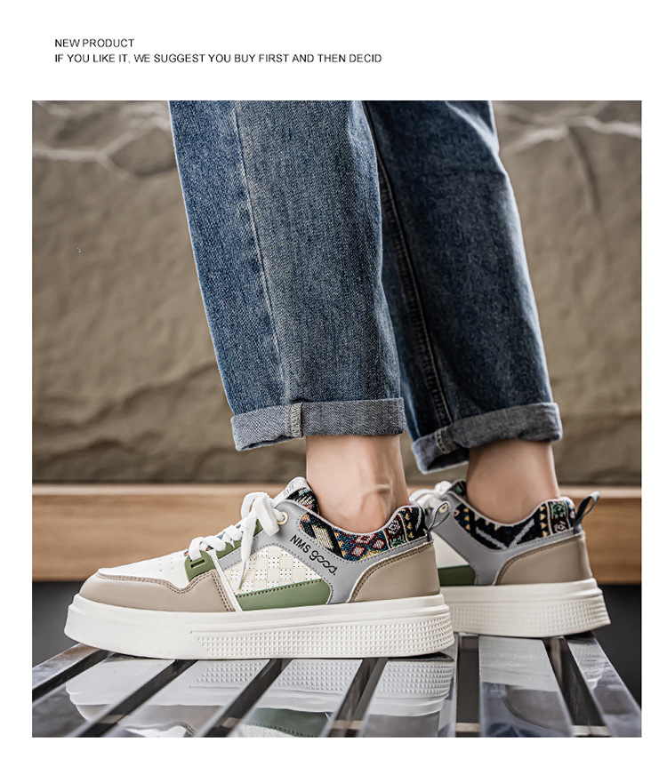 Baskets casual à plateforme et lacets pour hommes style color-block detail 7