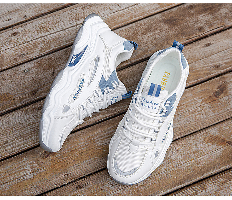 Men's Breathable Colorblock Lace-Up Casual Shoes detail 12