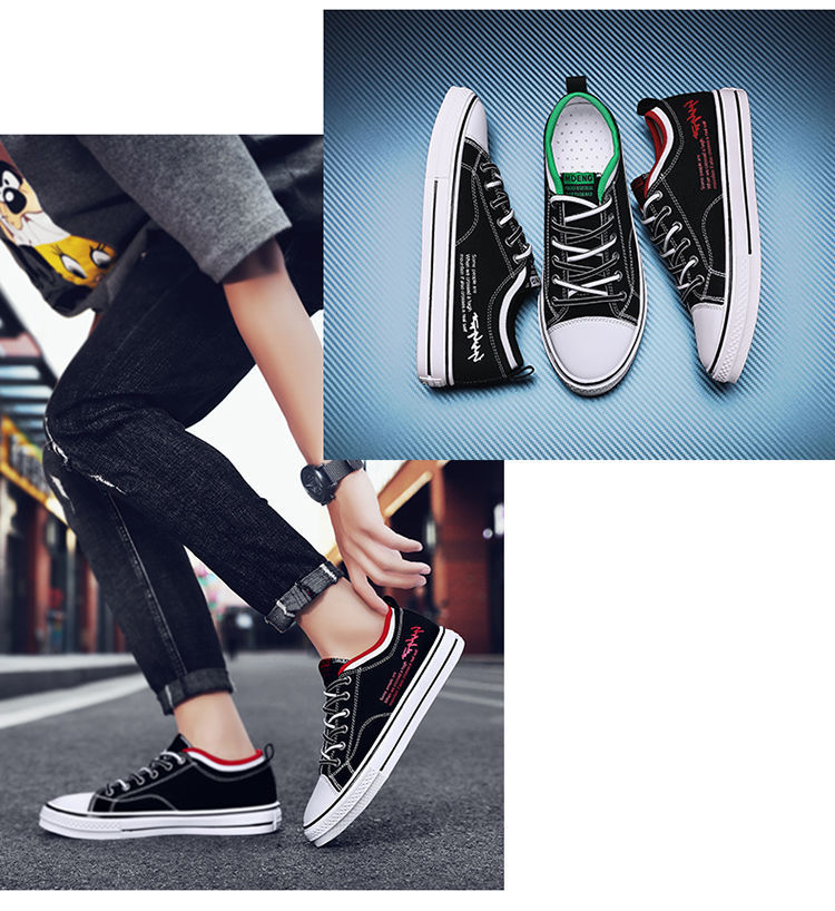 Men's Breathable Canvas Lace-Up Casual Shoes detail 1