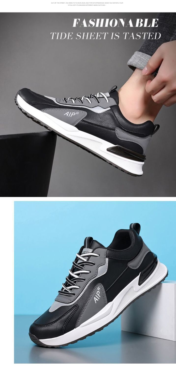 Men's Colorblock Cushioned Lace-Up Casual Shoes detail 1