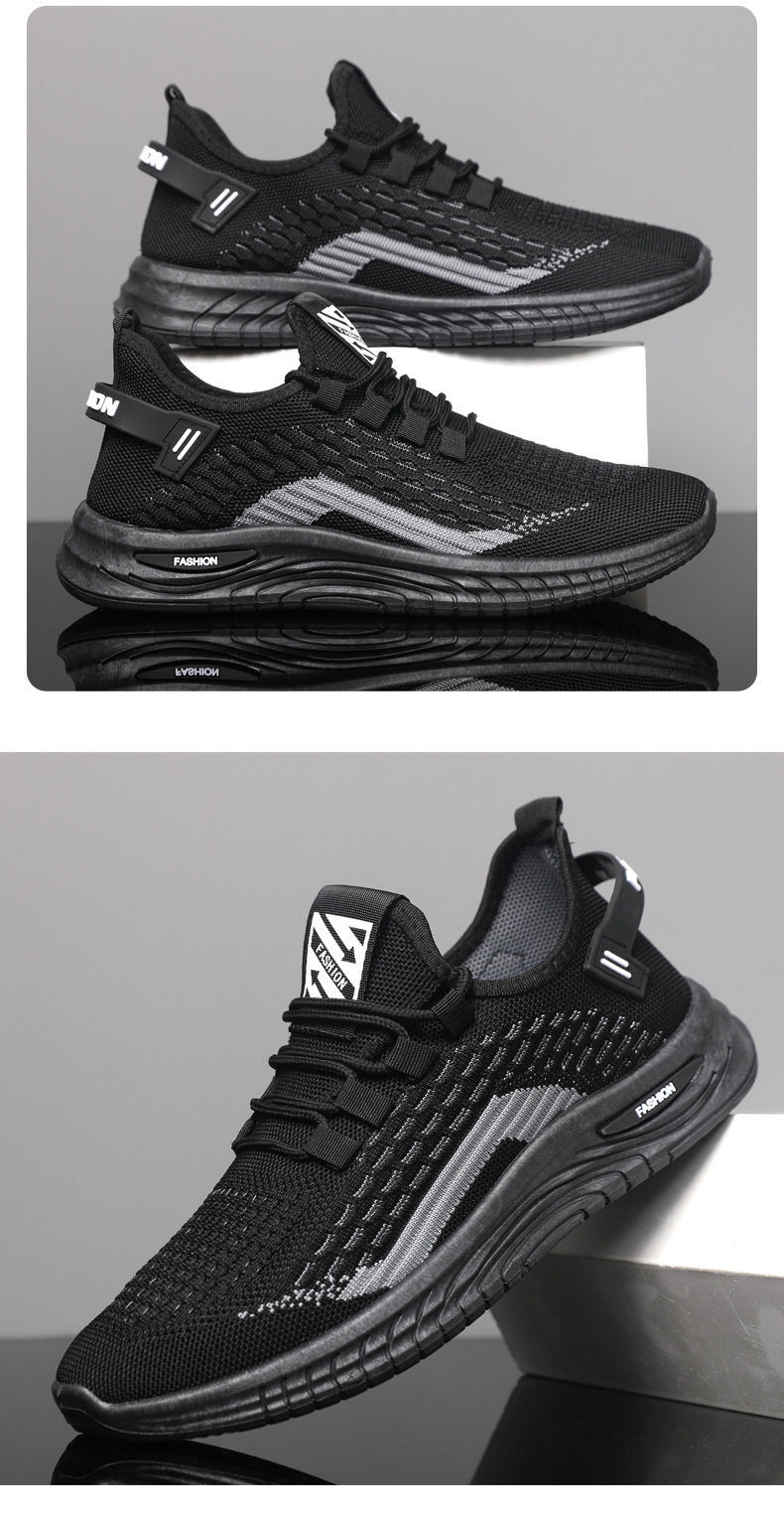 Men's Breathable Mesh Lightweight Lace-Up Running Shoes detail 14
