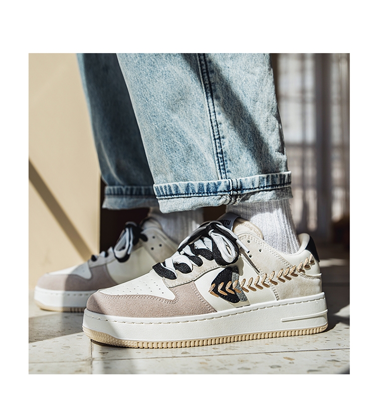 Scarpe da skate unisex traspiranti stringate con motivo color block detail 9