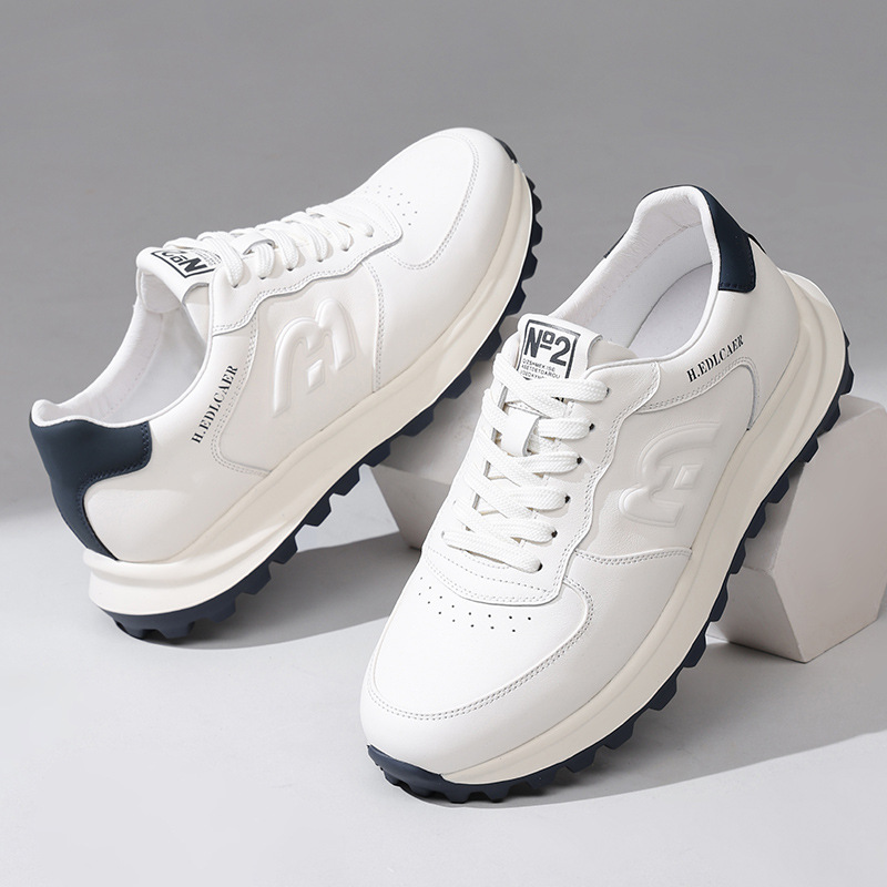 Men's Leather Cushioned Platform Casual Shoes detail 1