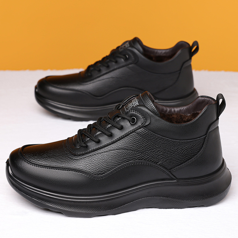 Gefütterte Leder-Freizeitschuhe für Herren mit Dämpfung 3