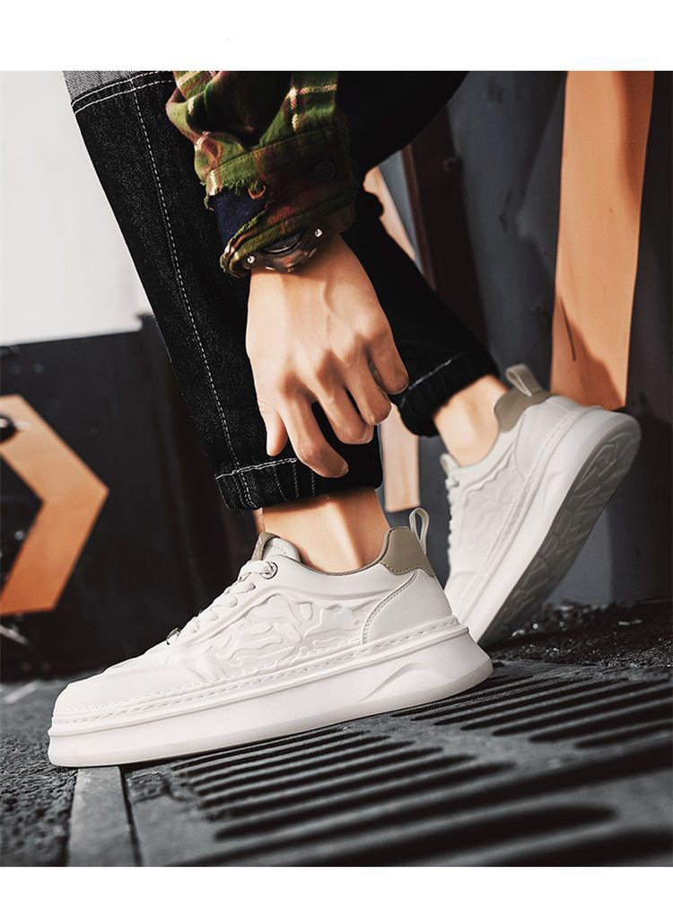 Gepolsterte Plateau-Freizeitschuhe für Herren mit Schnürung detail 7